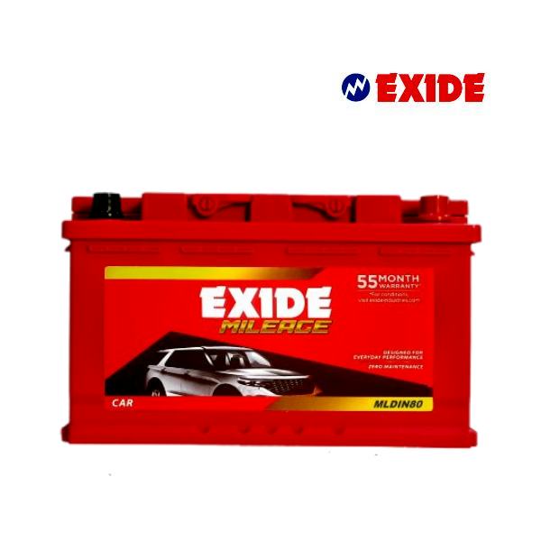 exide mileage mldin80 battery (80ah)