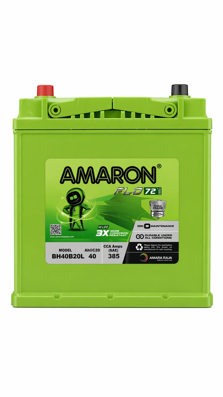 amaron flo bh40b20l battery