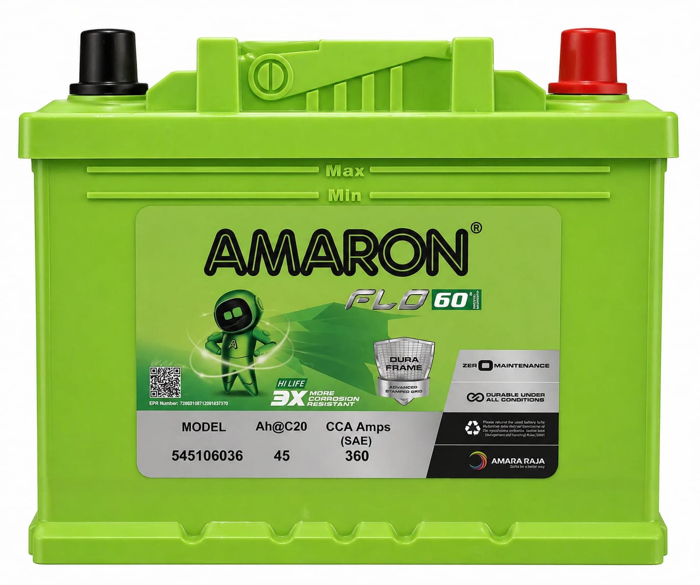 amaron flo din45 (545106036) battery