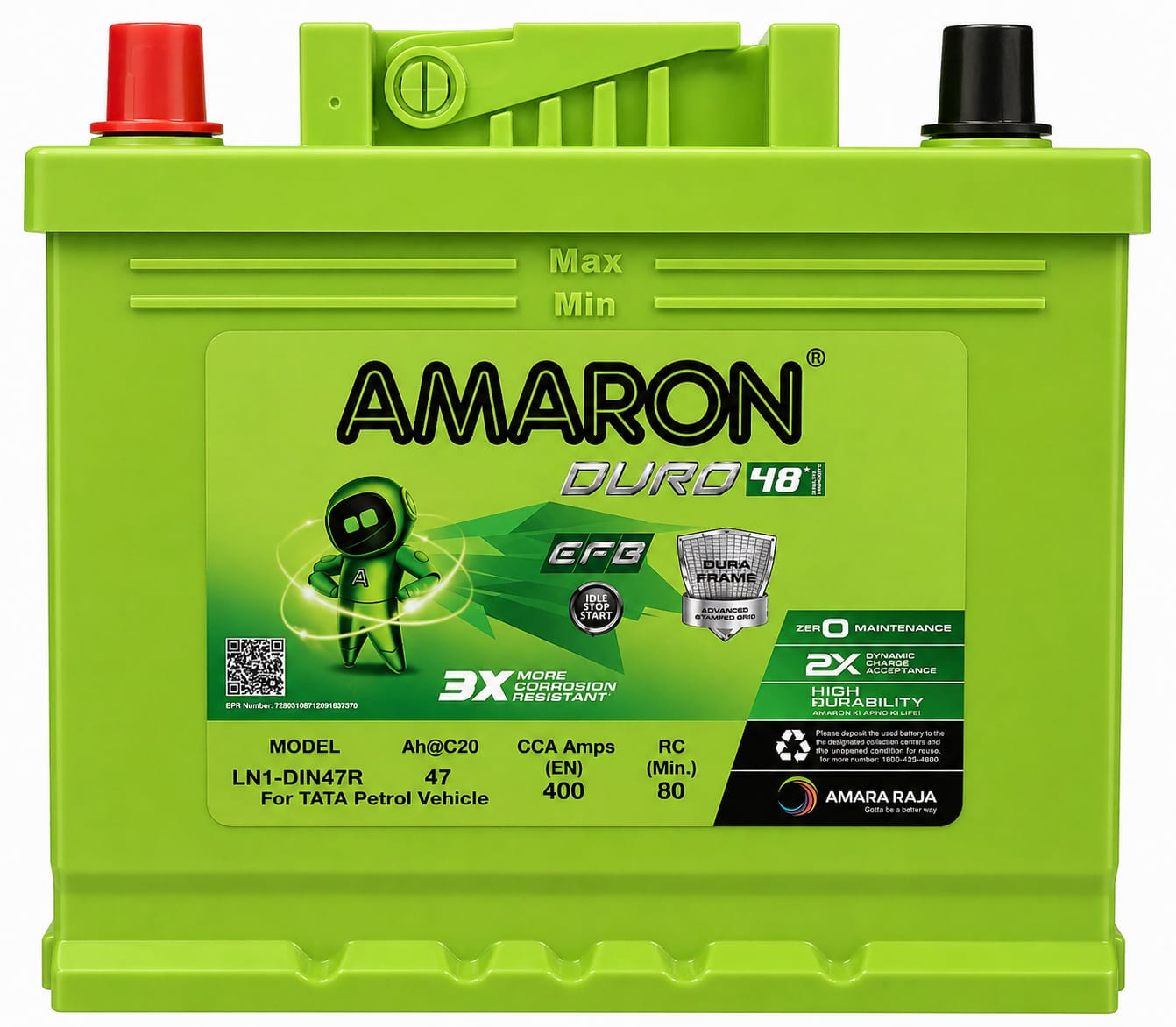 amaron duro efb din47r automotive batery