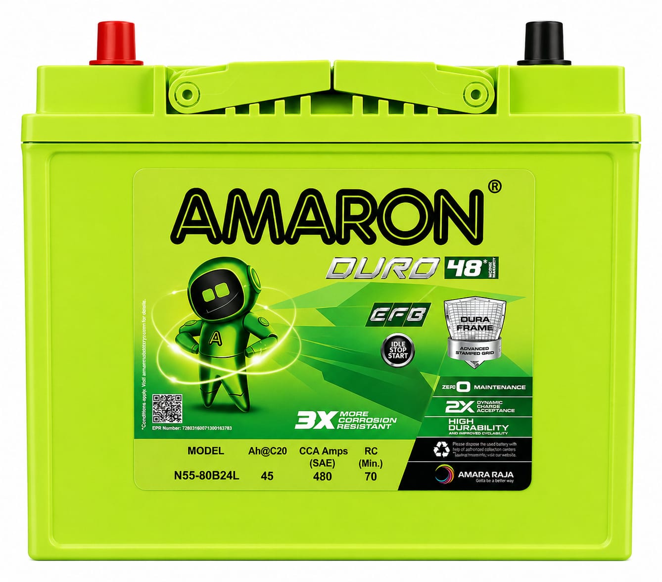 amaron  duro efb80b24l(n55) battery
