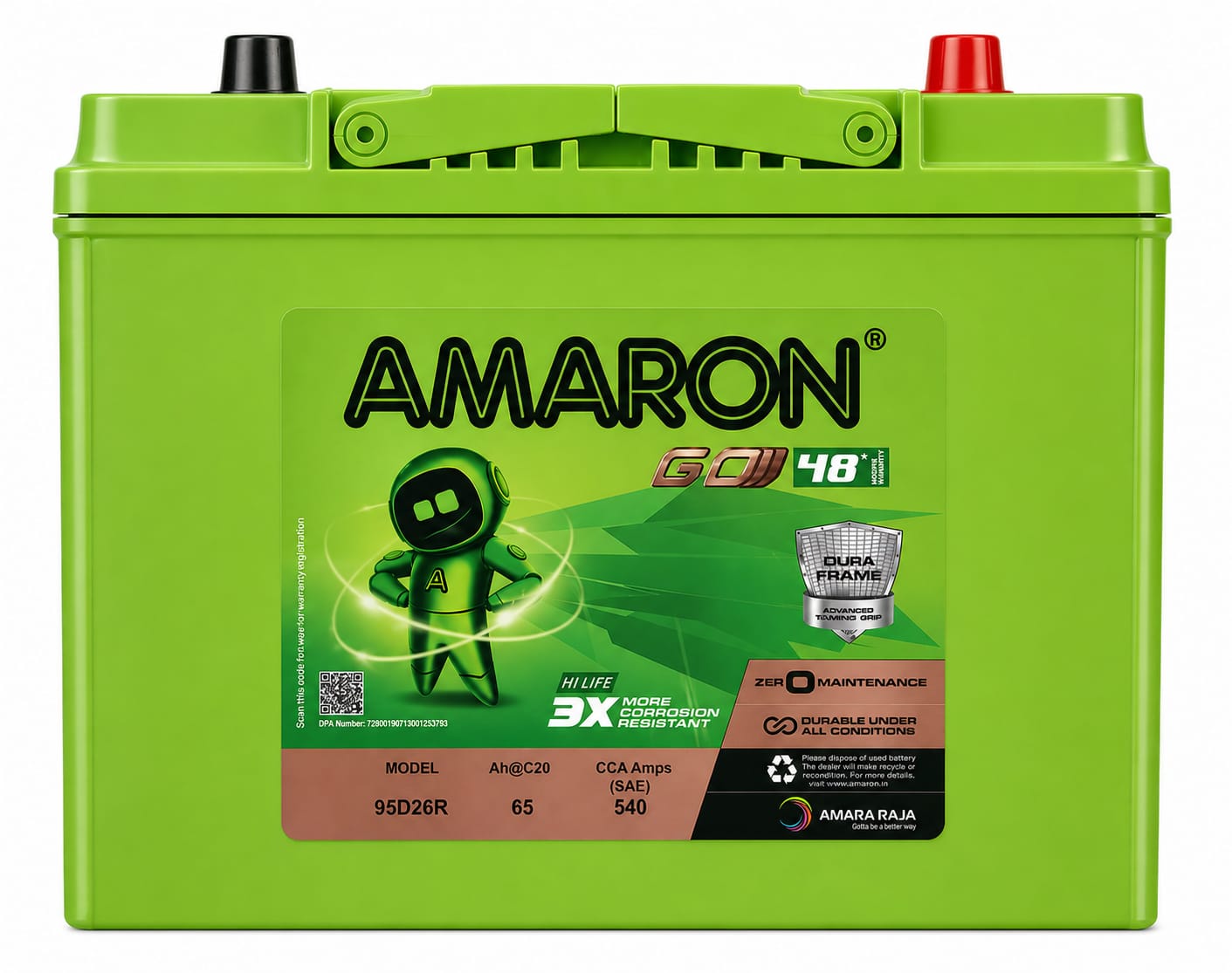 Amaron go 95d26r battery
