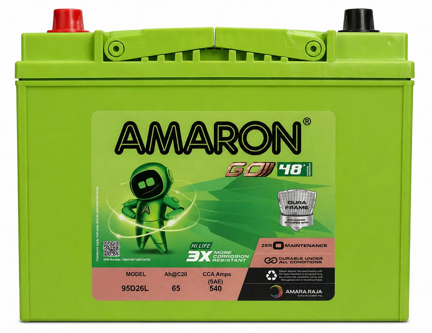 Amaron go 95d26l battery