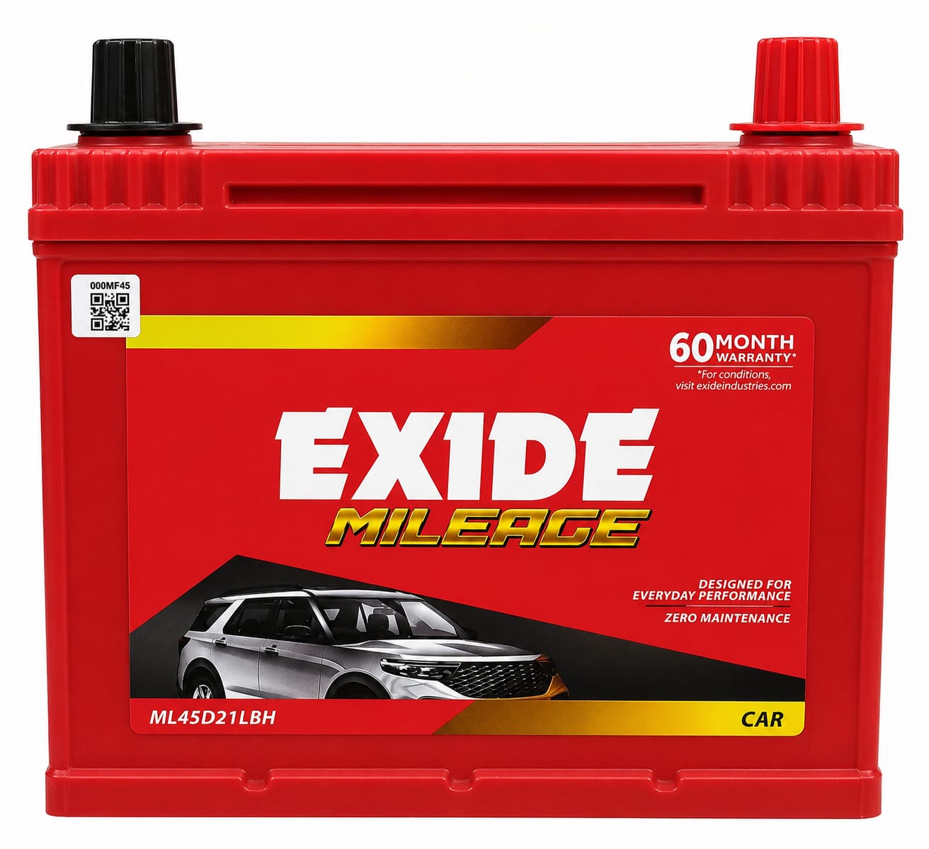 Exide mileage ml45d21lbh battery (45ah)