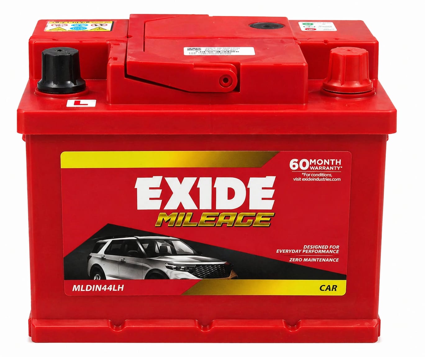 exide mileage mldin44lh battery (45ah)