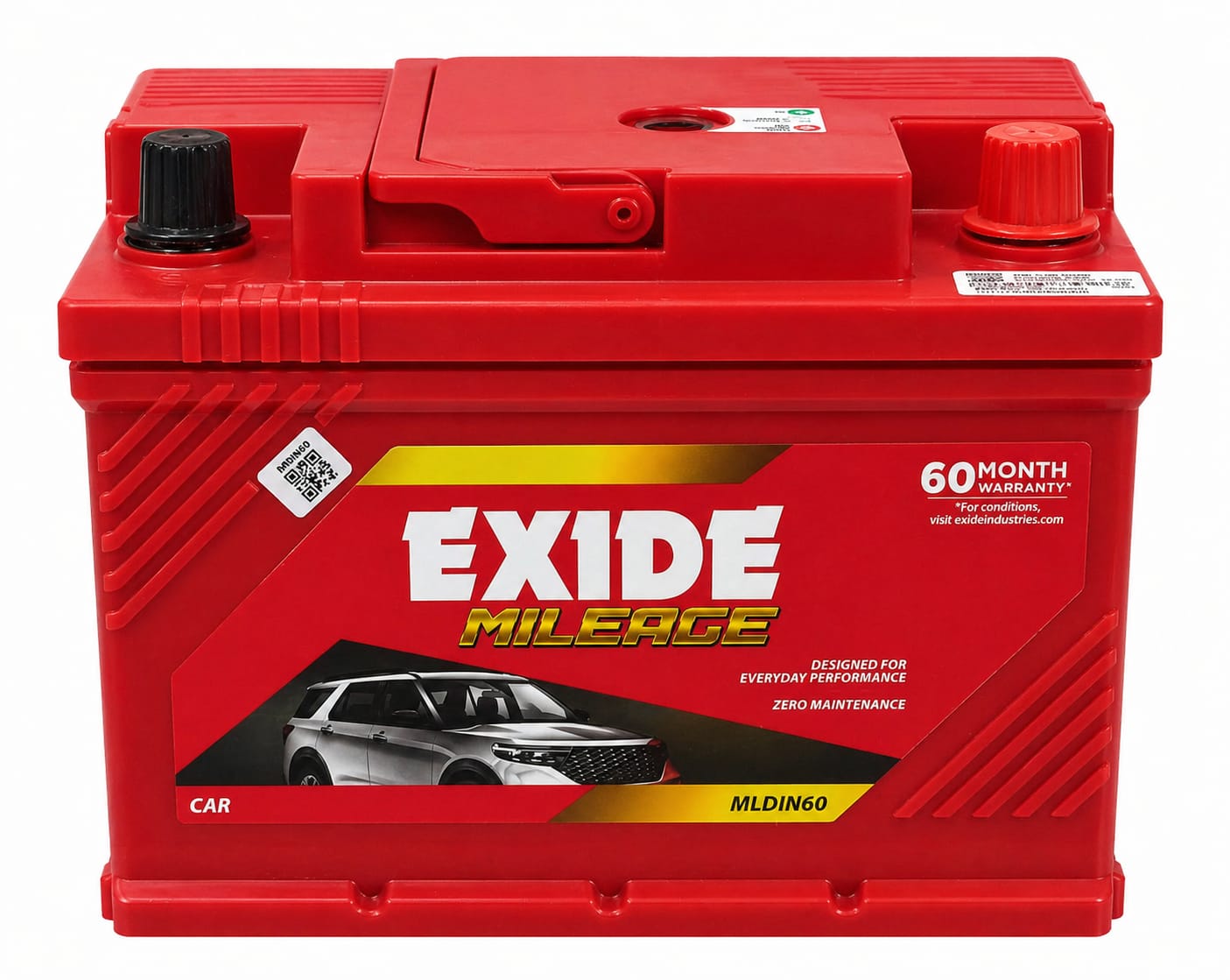 exide mileage mldin60 battery (60ah)