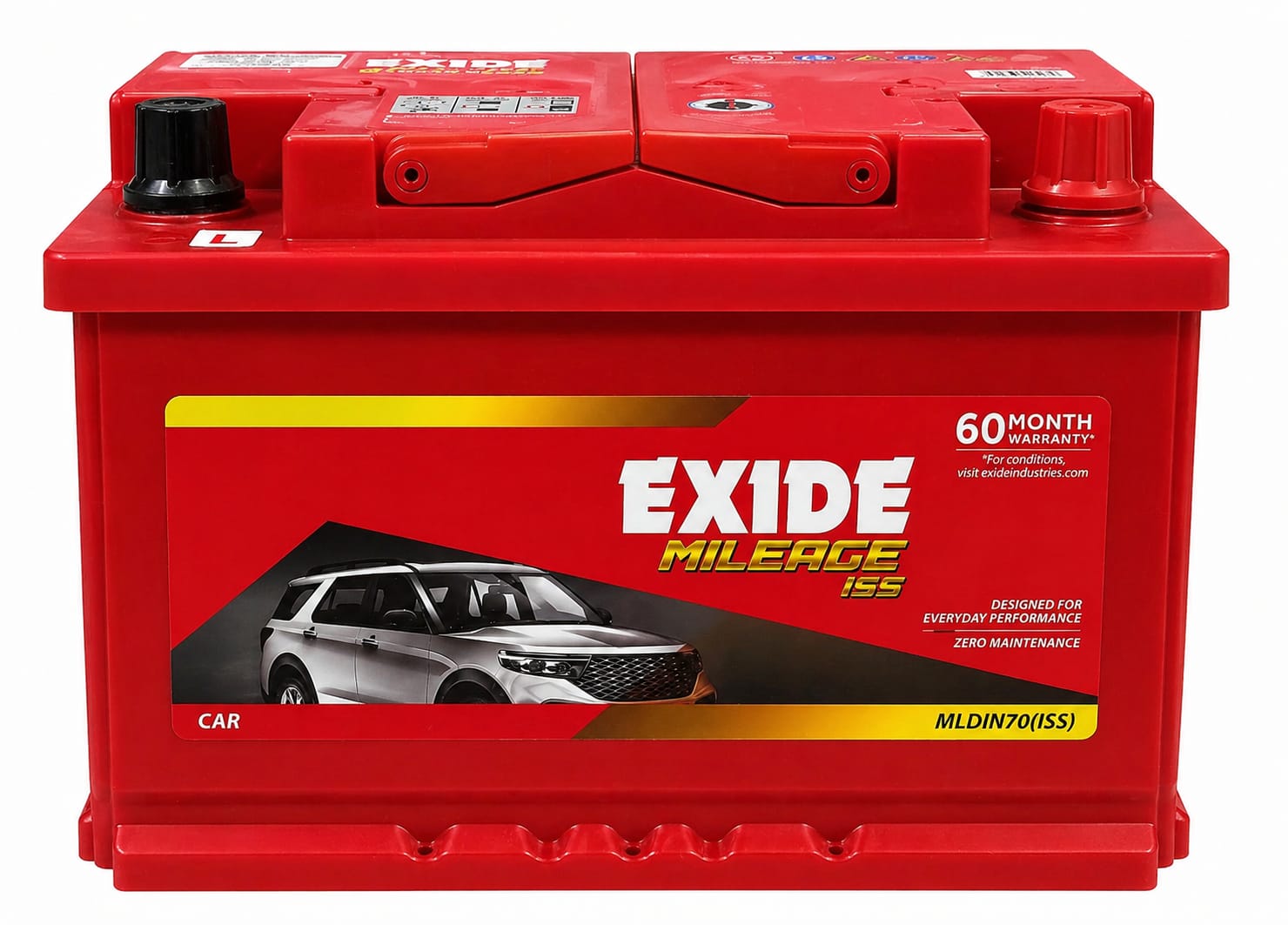 Exide mileage mldin70(iss) battery (70ah)