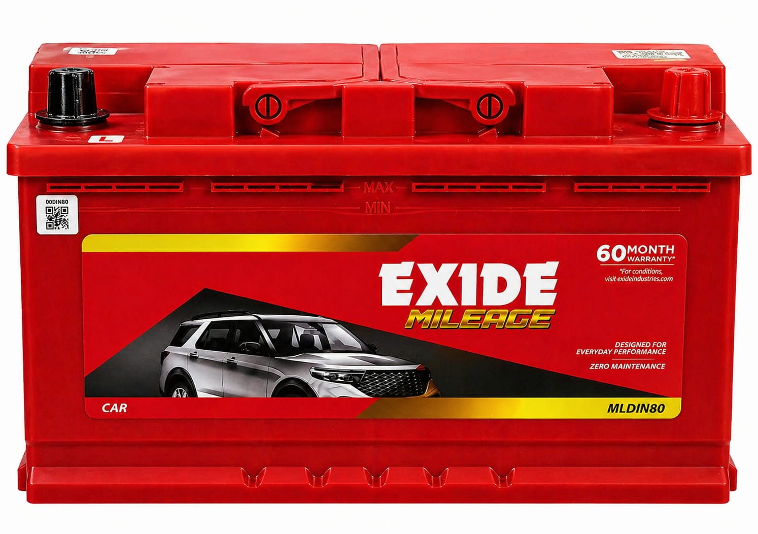Exide mileage mldin80 battery (80ah)